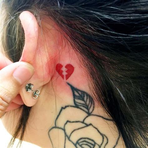 broken heart tattoo behind ear|110 Heartsick Broken Heart Tattoo Designs with。